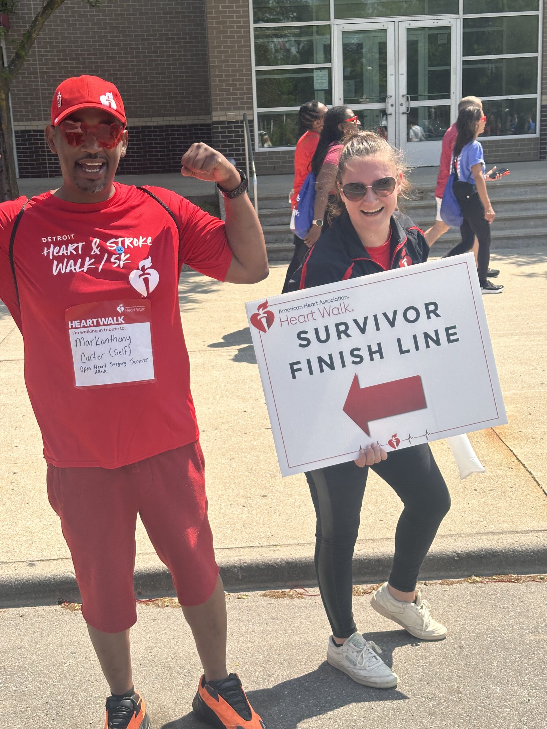 Markanthony Carter crossing the survivor finish line